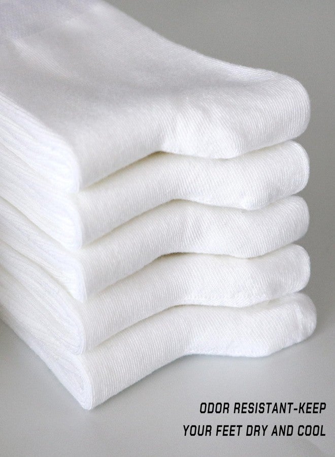 SERISIMPLE Bamboo Men's Breathable Quarter High Comfort Cool Soft Socks 5 Pairs (X-Large, White) - Image 4